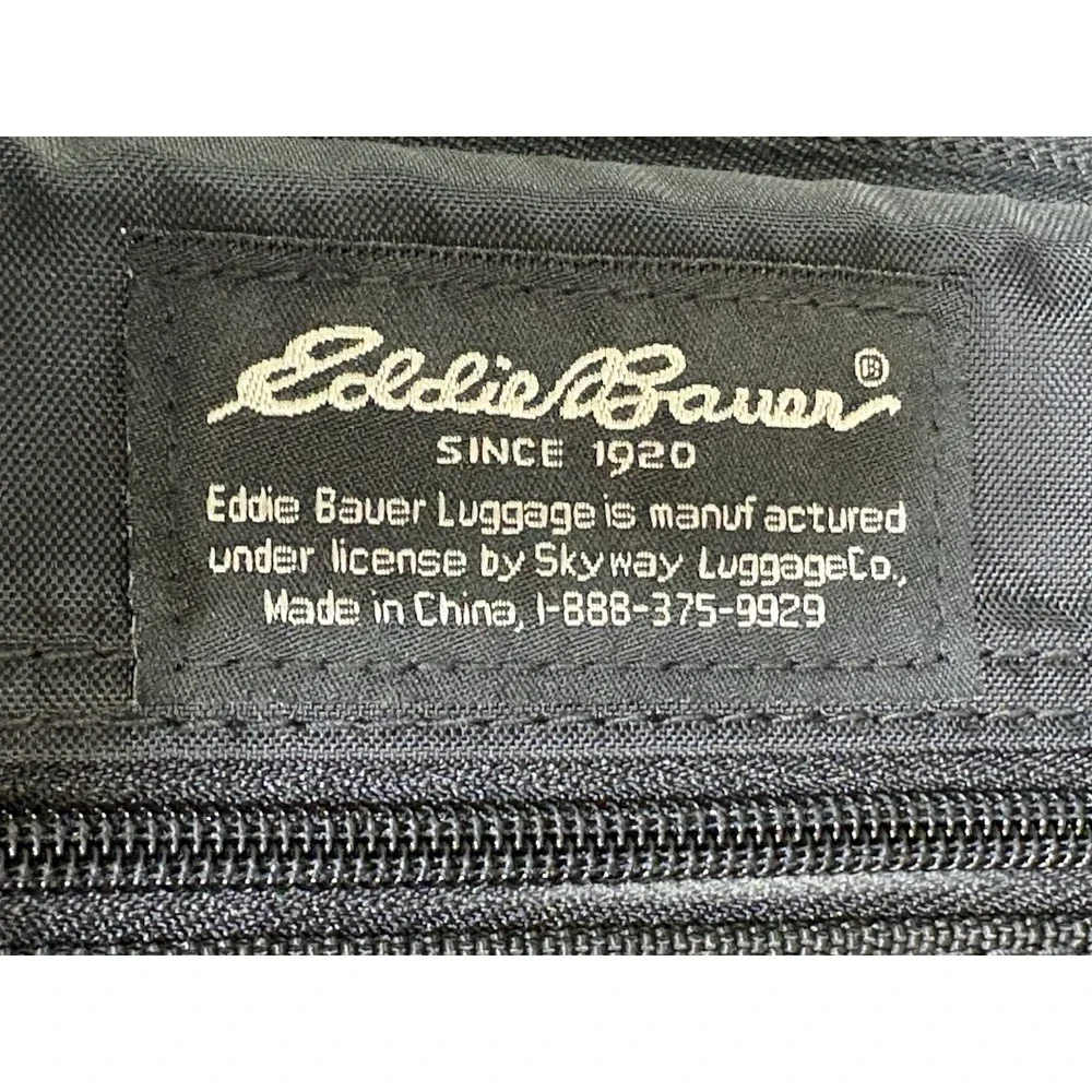 Eddie Bauer Rolling Hard Bottom Duffel Bag Suitcase Carry On Blue Olive 21